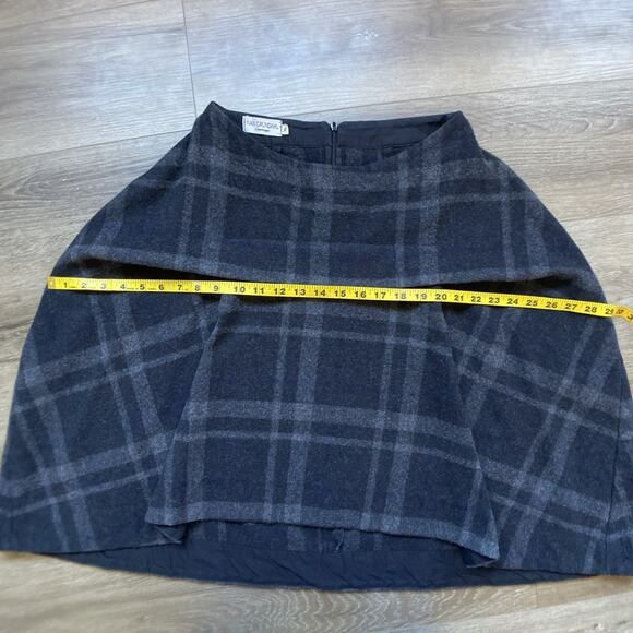 Ivan Grundahl Asymmetrical Balloon Skirt Sz 36 Black Gray Plaid Wool High Waist - Picture 9 of 12